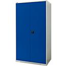 Schäfer Shop Genius zware werkkast FS, plaatstaal, B 1055 x D 620 x H 1950 mm, 5 OH, lichtgrijs/gentiaan blauw, tot 1000 kg