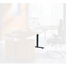 Schäfer Shop Pied de table Genius, raccourci, en acier, adapté au système de table MODENA FLEX (piétement en C/piétement en T), anthracite