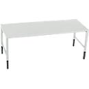 Schäfer Shop Pure Arbeitstisch AST31, manuell höhenverstellbar, Melaminplatte, 4-Fuß, bis 500 kg, B 2000 x T 800 x H 800-1030 mm, lichtgrau/lichtgrau