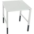 Schäfer Shop Pure Arbeitstisch AST31, manuell höhenverstellbar, Melaminplatte, 4-Fuß, bis 500 kg, B 750 x T 800 x H 800-1030 mm, lichtgrau/lichtgrau