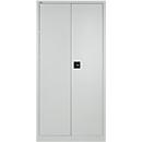 Schäfer Shop Pure Armario universal, 5 OH, 4 baldas, con cerradura, An 950 x P 400 x Al 1935 mm, acero, gris claro RAL 7035/gris claro RAL 7035