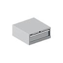 Schäfer Shop Pure Armoire à tiroirs 27-27 , 1 tiroir, jusqu'à 75 kg, l. 564 x P 572 x H 250 mm, alu blanc/alu blanc