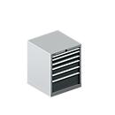 Schäfer Shop Pure armoire à tiroirs 27-27, 6 tiroirs, jusqu'à 200 kg, L 564 x P 572 x H 700 mm, gris anthracite / aluminium blanc