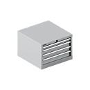 Schäfer Shop Pure Armoire à tiroirs 27-27 SSI SCHÄFER, 4 tiroirs, jusqu'à 75 kg, l. 564 x P 572 x H 400 mm, alu blanc/alu blanc