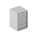 Schäfer Shop Pure Armoire à tiroirs 27-27 SSI SCHÄFER, 7 tiroirs, jusqu'à 75 kg, l. 564 x P 572 x H 850 mm, alu blanc/alu blanc
