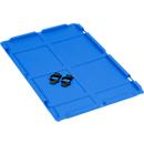 Schäfer Shop Pure Auflagedeckel Serie Economy für Euroboxen 600 x 400 mm, Kunststoff, blau