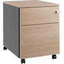 Schäfer Shop Pure Caisson à roulettes 36, acier/bois, 1 tiroir, décor chêne/anthracite