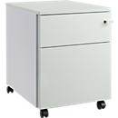 Schäfer Shop Pure Caisson mobile 36, corps en acier, façade en bois, roulettes verrouillables, L 435 x P 565 x H 567 mm, 1 tiroir, gris clair/alu blanc