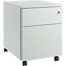 Schäfer Shop Pure Caisson mobile 36, corps en acier, façade en bois, roulettes verrouillables, L 435 x P 565 x H 567 mm, 1 tiroir, gris clair/gris clair