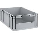 Schäfer Shop Pure Eurobox Serie Economy, Front offen, Kunststoff, B 600 x T 400 x H 220 mm, 44 l, grau