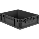 Schäfer Shop Pure Eurobox Serie Economy, Griffe geschlossen, recycelter Kunststoff, B 400 x T 300 x H 120 mm, 11 l, anthrazit