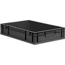 Schäfer Shop Pure Eurobox Serie Economy, Griffe geschlossen, recycelter Kunststoff, B 600 x T 400 x H 120 mm, 23 l, anthrazit