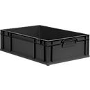 Schäfer Shop Pure Eurobox Serie Economy, Griffe geschlossen, recycelter Kunststoff, B 600 x T 400 x H 170 mm, 34 l, anthrazit