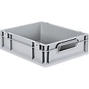 Schäfer Shop Pure Eurobox Serie Economy, Griffe offen, Kunststoff, B 400 x T 300 x H 120 mm, 11 l, grau