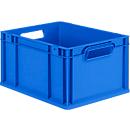 Schäfer Shop Pure Eurobox Serie Economy, Griffe offen, Kunststoff, B 400 x T 300 x H 220 mm, 20 l, blau