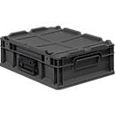 Schäfer Shop Pure Eurokoffer Portable Serie Economy, geschlossen, mit Deckel, Kunststoff, B 400 x T 300 x H 135 mm, 11 l, anthrazit