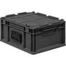 Schäfer Shop Pure Eurokoffer Portable Serie Economy, geschlossen, mit Deckel, Kunststoff, B 400 x T 300 x H 185 mm, 16 l, anthrazit