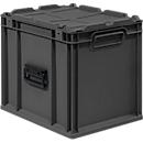 Schäfer Shop Pure Eurokoffer Portable Serie Economy, geschlossen, mit Deckel, Kunststoff, B 400 x T 300 x H 335 mm, 30 l, anthrazit