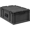 Schäfer Shop Pure Eurokoffer Portable Serie Economy, geschlossen, mit Deckel, Kunststoff, B 600 x T 400 x H 235 mm, 44 l, anthrazit