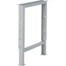 Schäfer Shop Pure Fussgestell für Arbeitsplatte, höhenverstellbar, T 665 x H 585-956 mm, weissaluminium RAL 9006