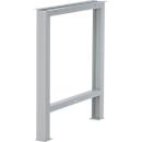 Schäfer Shop Pure Fussgestell für Arbeitsplatte, nicht höhenverstellbar, T 665 x H 800 mm, lichtgrau RAL 7035