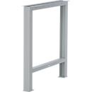 Schäfer Shop Pure Fussgestell für Arbeitsplatte, nicht höhenverstellbar, T 665 x H 800 mm, weissaluminium RAL 9006