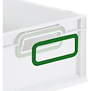 Schäfer Shop Pure greepring ColorClip voor Euroboxen uit de Economy-serie 400 x 300 en 600 x 400, kunststof, groen, 2 stuks