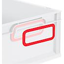 Schäfer Shop Pure greepring ColorClip voor Euroboxen uit de Economy-serie 400 x 300 en 600 x 400, kunststof, rood, 2 stuks