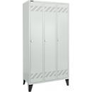 Schäfer Shop Pure Kledinglocker, 3 compartimenten, draaigrendelslot, lichtgrijs/lichtgrijs