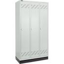 Schäfer Shop Pure Kledinglocker, 3 compartimenten, draaigrendelslot, lichtgrijs/lichtgrijs