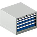 Schäfer Shop Pure ladekast 27-27, 4 schuifladen, tot 75 kg, B 564 x D 572 x H 400 mm, gentiaanblauw/lichtgrijs