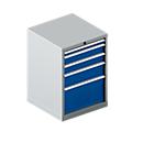 Schäfer Shop Pure ladekast 27-27, 5 laden, tot 200 kg, B 564 x D 572 x H 800 mm, gentiaanblauw/wit aluminium