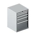 Schäfer Shop Pure ladekast 27-27, 5 laden, tot 200 kg, B 564 x D 572 x H 800 mm, wit aluminium/wit aluminium, tot 200 kg.