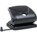 Schäfer Shop Pure Locher Typ 9104, bis 20 Blatt, verstellbare Anschlagschiene, Metall, schwarz