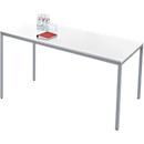 Schäfer Shop Pure Mesa de tubo de acero, rectangular, pata de tubo cuadrada, ancho 1600 x fondo 800 x alto 720 mm, blanco/aluminio blanco