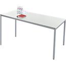 Schäfer Shop Pure Mesa de tubo de acero, rectangular, pata de tubo cuadrada, ancho 1600 x fondo 800 x alto 720 mm, gris claro/aluminio blanco