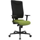 Schäfer Shop Pure office chair SSI Proline P1 ECO, with armrests, synchronous mechanism, intervertebral disc seat, recycled plastic, black/sage