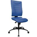 Schäfer Shop Pure Office chair SSI Proline P1, synchronised mechanism, without armrests, lumbar support & knee roll, blue