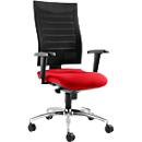 Schäfer Shop Pure Office chair SSI Proline S2, synchronised mechanism, with armrests & lumbar support, ergonomic seat, red/black