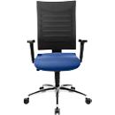 Schäfer Shop Pure office chair SSI Proline S2, with armrests, point synchronous mechanism, intervertebral disc seat, blue/black