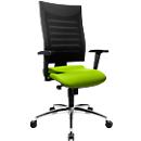 Schäfer Shop Pure office chair SSI Proline S2, with armrests, point synchronous mechanism, intervertebral disc seat, green/black