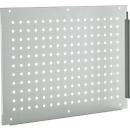 Schäfer Shop Pure Panneau latéral pour tables de travail réglables en hauteur manuellement AST31, trame de trous 38 x 10 mm, jusqu'à 50 kg, acier, gris clair