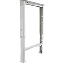 Schäfer Shop Pure Pedestal for worktop, height-adjustable, D 665 x H 585-956 mm, light gray RAL 7035