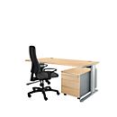 Schäfer Shop Pure Planova Basic Schreibtisch und Rollcontainer 1233, Ahorn-Dekor/weißalu 