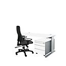 Schäfer Shop Pure Planova Basic Schreibtisch und Rollcontainer 1233, weiß/weißalu