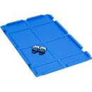 Schäfer Shop Pure Scharnierdeckel Serie Economy für Euroboxen 600 x 400 mm, Kunststoff, blau