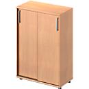 Schäfer Shop Pure Schiebetürenschrank Proplana, 3 Ordnerhöhen, Breite 800 mm, Höhe 1160 mm, Buche-Dekor 