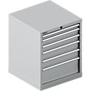 Schäfer Shop Pure Schubladenschrank 27-27, 6 Schübe, bis 75 kg, B 564 x T 572 x H 700 mm, weissaluminium/weissaluminium