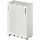 Schäfer Shop Pure Schuifdeurkast Proplana, 3 ordnerhoogten, breedte 800 mm, hoogte 1160 mm, lichtgrijs 