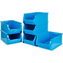 Schäfer Shop Pure Sichtlagerkasten Serie Base 5, PP, B 310 x T 500 x H 200 mm, 23 l, blau, 6 Stück